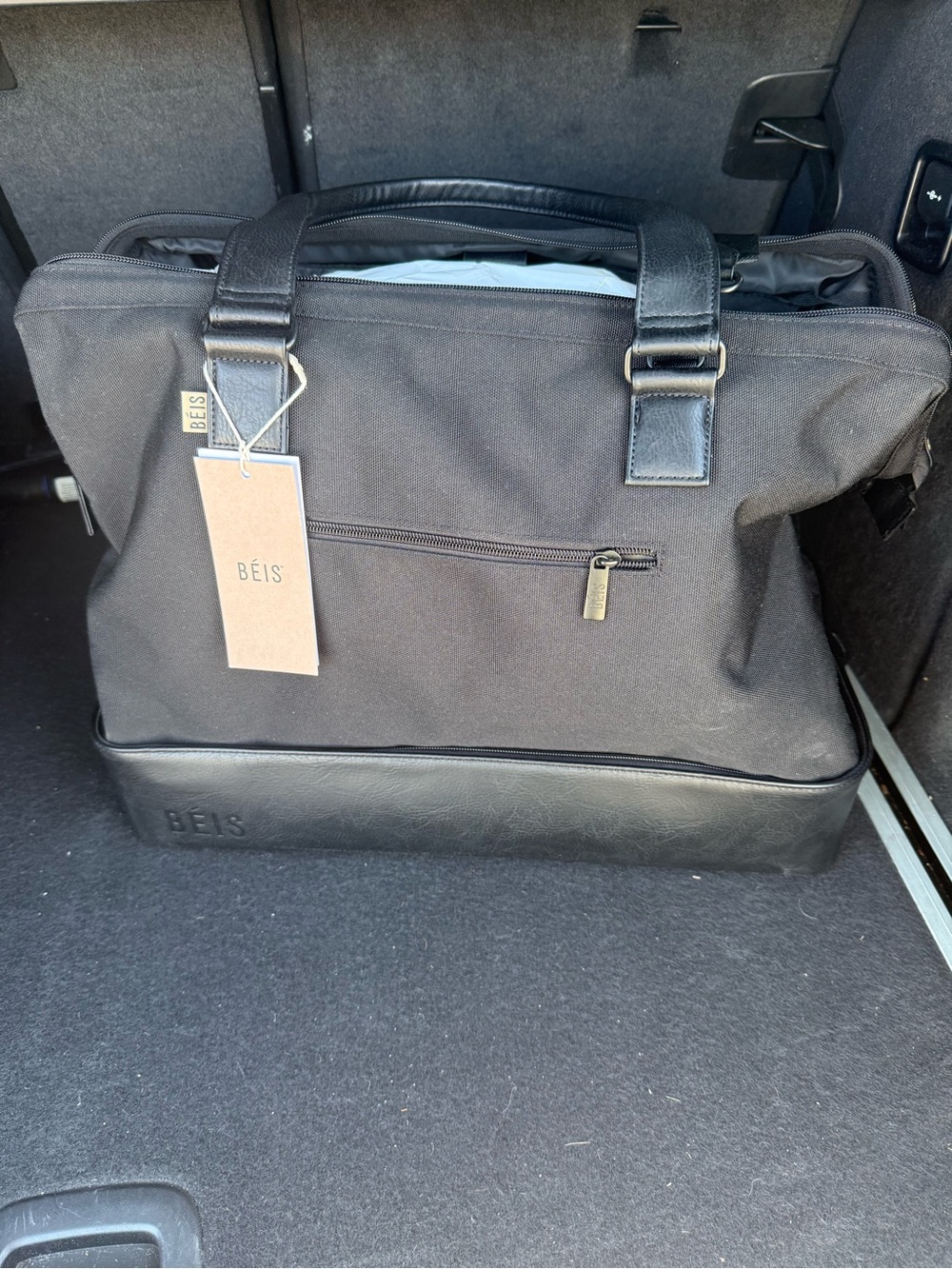 NWT Beis Convertible Mini Weekender in Black
